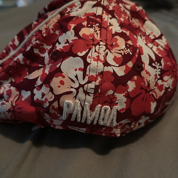Red Flower SnapBack Hat. Pamoa - Picture 2 of 3
